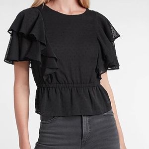 NWT Ruffle Sleeve Peplum Top. Small